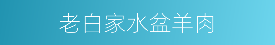 老白家水盆羊肉的同义词