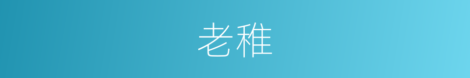 老稚的意思