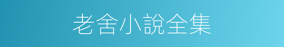 老舍小說全集的同義詞