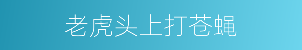 老虎头上打苍蝇的意思