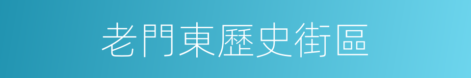 老門東歷史街區的同義詞