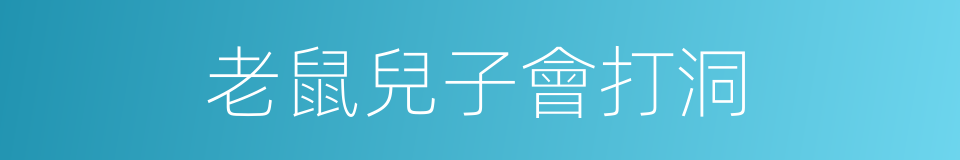 老鼠兒子會打洞的同義詞