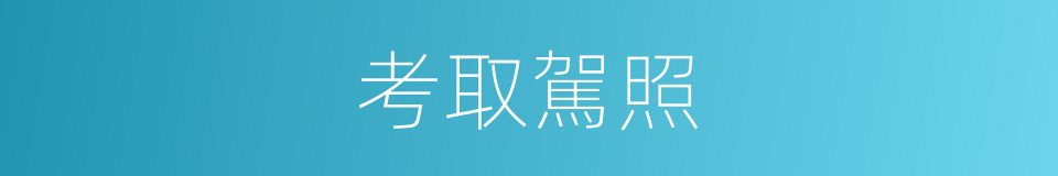 考取駕照的同義詞