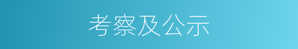 考察及公示的同义词