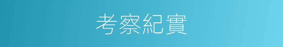 考察紀實的同義詞