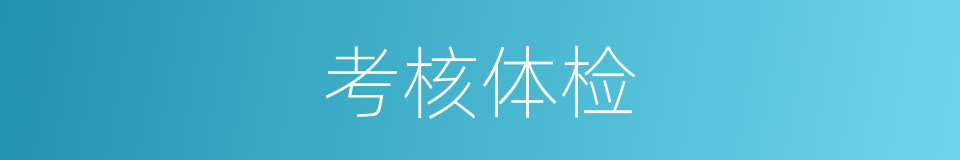 考核体检的同义词