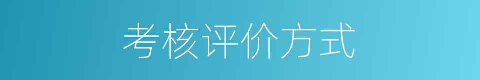 考核评价方式的同义词