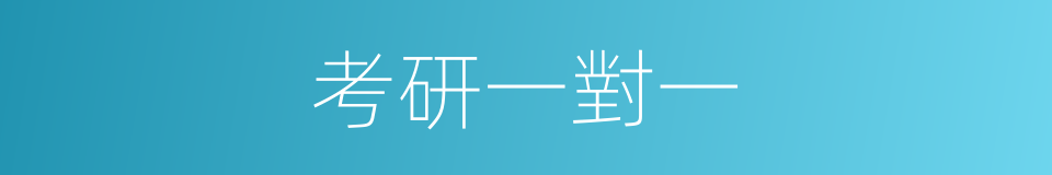 考研一對一的同義詞