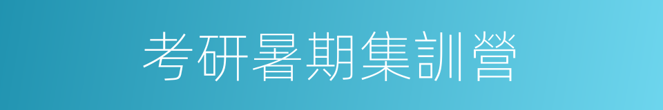考研暑期集訓營的同義詞
