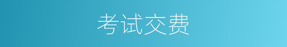 考试交费的同义词