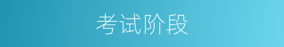 考试阶段的同义词