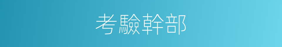 考驗幹部的同義詞