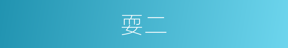 耍二的同义词