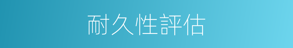 耐久性評估的同義詞