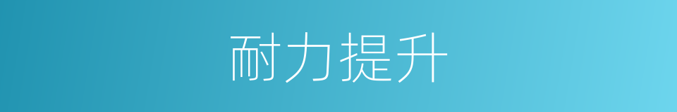 耐力提升的同义词