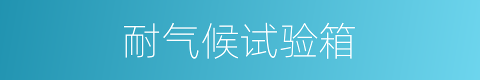 耐气候试验箱的同义词