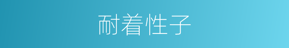 耐着性子的意思