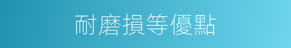 耐磨損等優點的同義詞
