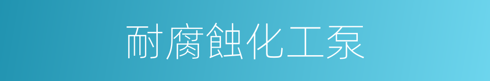 耐腐蝕化工泵的同義詞