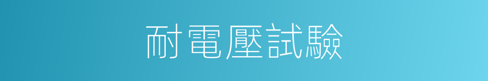 耐電壓試驗的同義詞