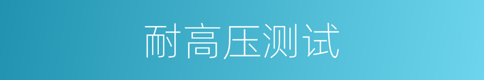 耐高压测试的同义词