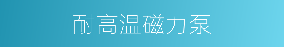 耐高温磁力泵的同义词