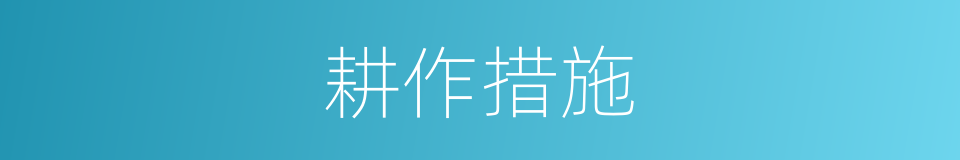 耕作措施的同义词