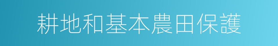 耕地和基本農田保護的同義詞