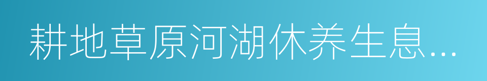 耕地草原河湖休养生息规划的同义词