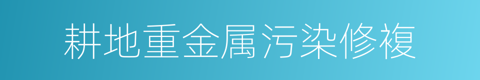耕地重金属污染修複的同义词
