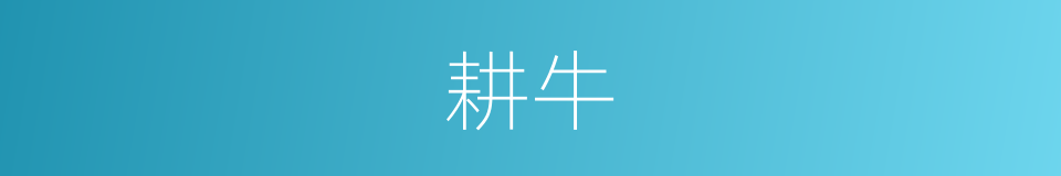 耕牛的意思