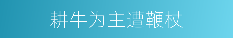 耕牛为主遭鞭杖的意思
