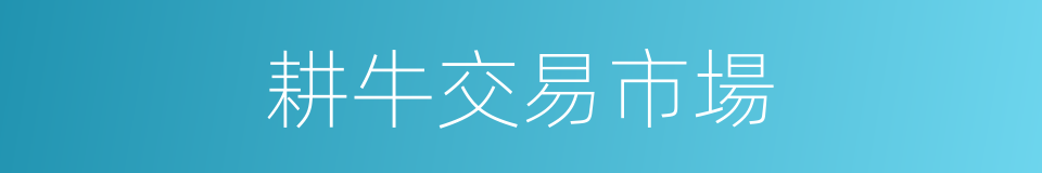 耕牛交易市場的同義詞
