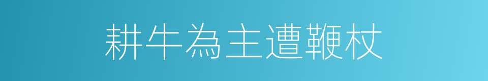 耕牛為主遭鞭杖的意思