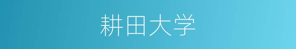 耕田大学的意思