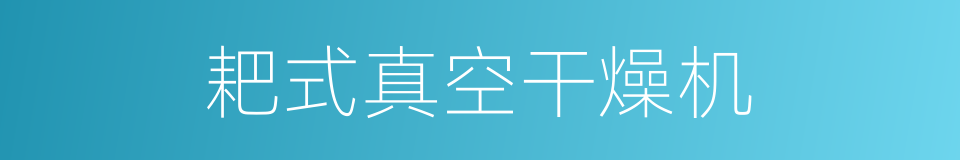 耙式真空干燥机的同义词