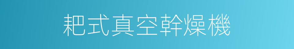耙式真空幹燥機的同義詞