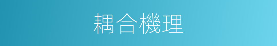 耦合機理的同義詞