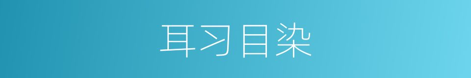 耳习目染的意思