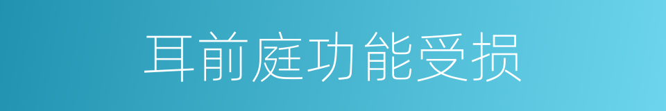 耳前庭功能受损的同义词