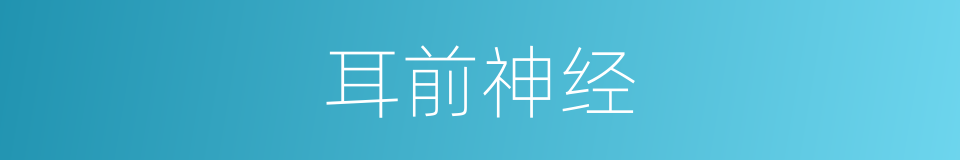 耳前神经的同义词