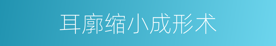 耳廓缩小成形术的同义词