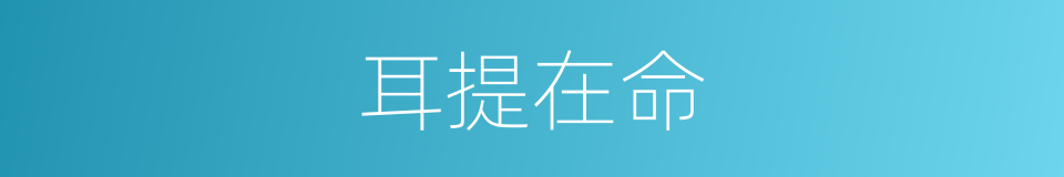 耳提在命的同义词