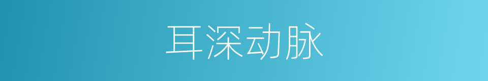 耳深动脉的同义词