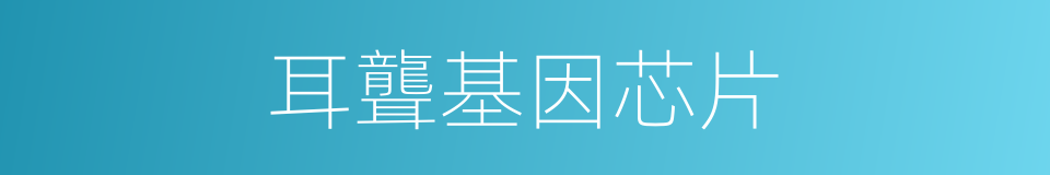 耳聾基因芯片的同義詞