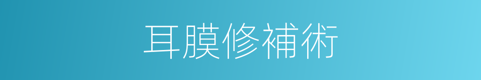 耳膜修補術的同義詞