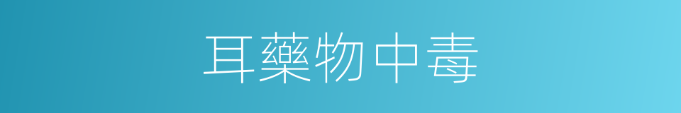 耳藥物中毒的同義詞