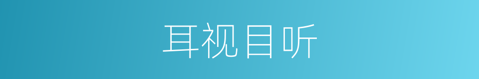 耳视目听的意思