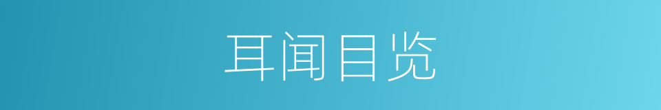 耳闻目览的意思