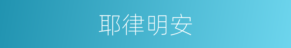 耶律明安的同义词